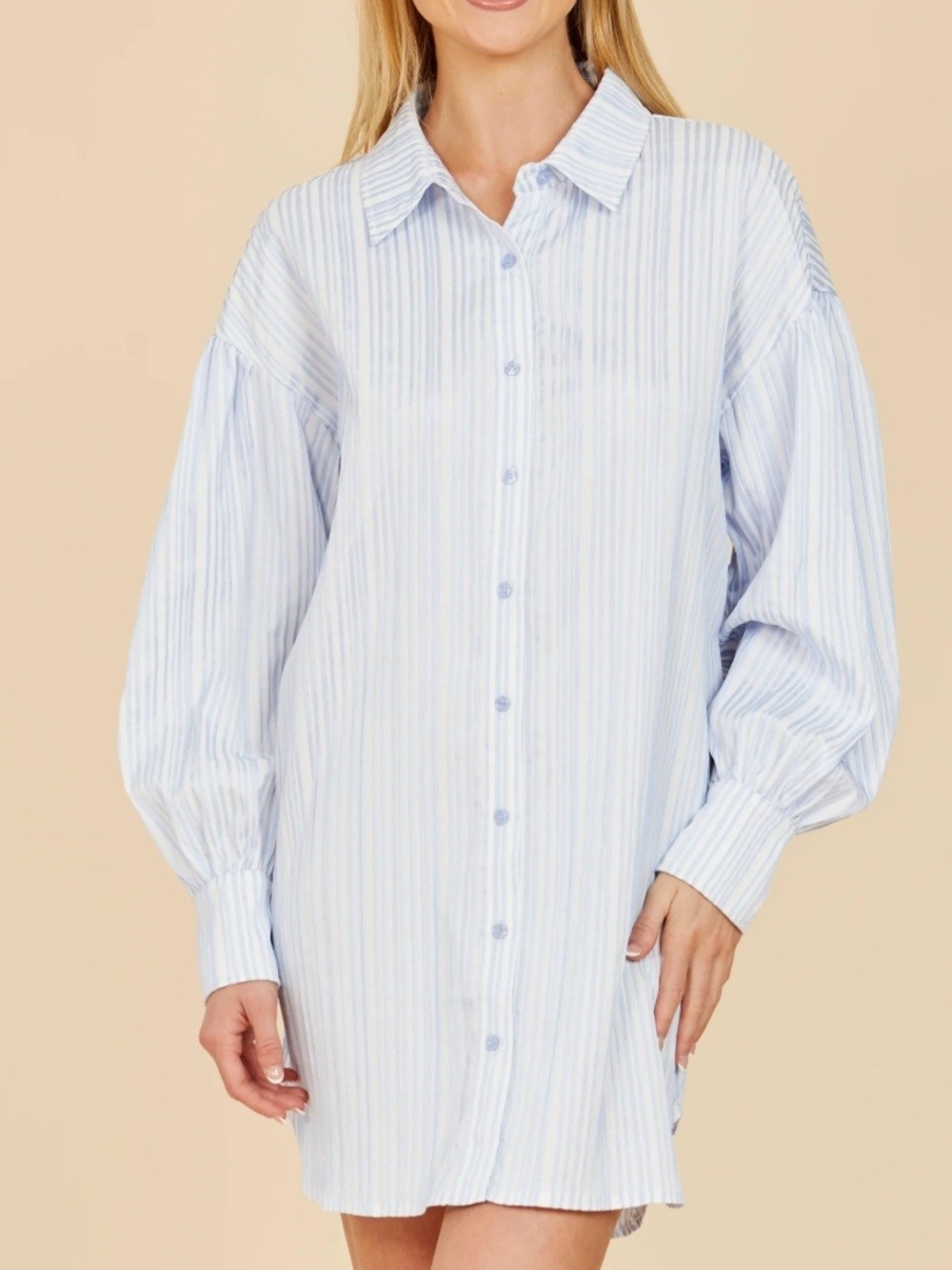 Dolce Cabo Light Blue and White Striped Shirt